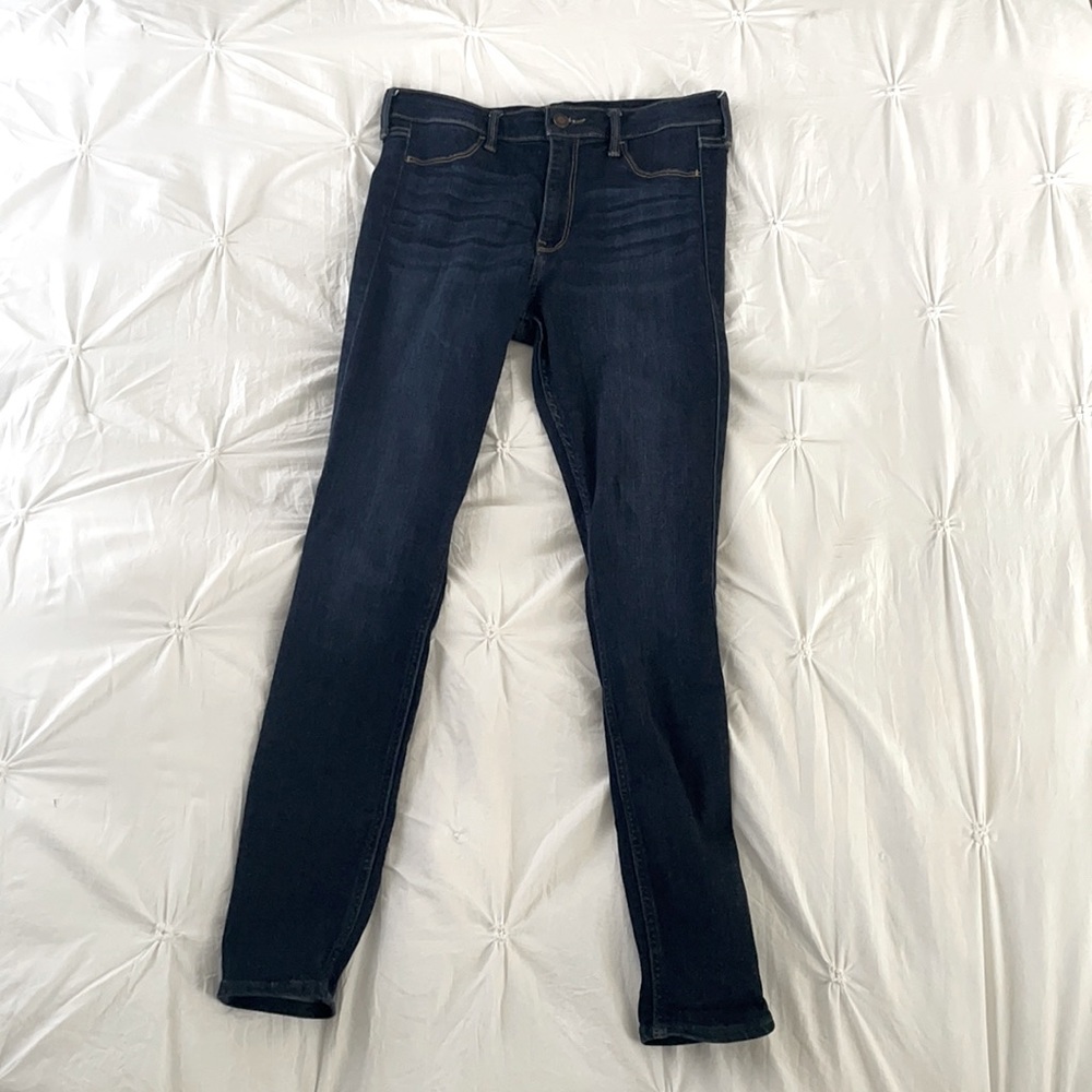 hollister dark wash high rise jean leggings